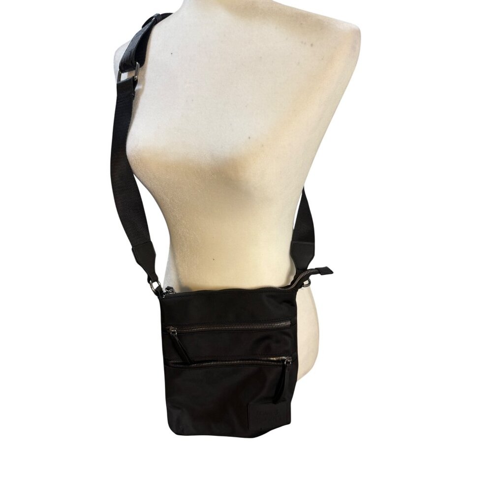 Love & Sports Black Crossbody Bag With Adjustable Strap‎ & Dual Zipper Pockets
